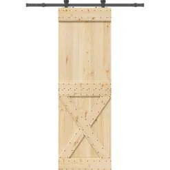 VIDAXL - Porte coulissante et kit de quincaillerie 70x210 cm pin massif