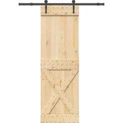 VIDAXL - Porte coulissante et kit de quincaillerie 70x210 cm pin massif