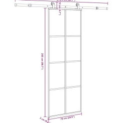 VIDAXL - Porte coulissante avec kit de quincaillerie 76x205 cm verre esg