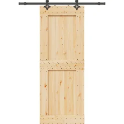 VIDAXL - Porte coulissante et kit de quincaillerie 85x210 cm pin massif