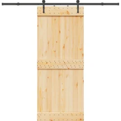 VIDAXL - Porte coulissante et kit de quincaillerie 85x210 cm pin massif
