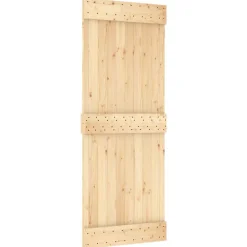 VIDAXL - Porte coulissante et kit de quincaillerie 85x210 cm pin massif