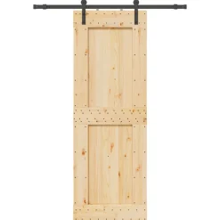VIDAXL - Porte coulissante et kit de quincaillerie 80x210 cm pin massif