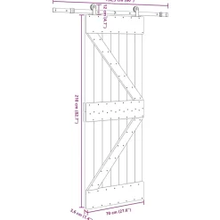 VIDAXL - Porte coulissante et kit de quincaillerie 70x210 cm pin massif