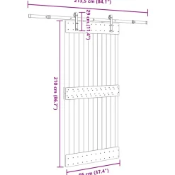 VIDAXL - Porte coulissante et kit de quincaillerie 95x210 cm pin massif