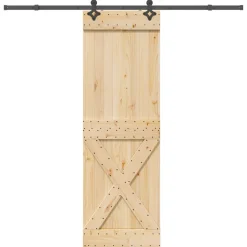 VIDAXL - Porte coulissante et kit de quincaillerie 70x210 cm pin massif