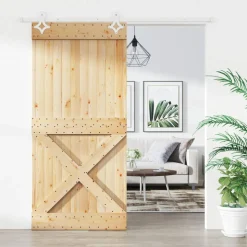 VIDAXL - Porte coulissante et kit de quincaillerie 100x210 cm pin massif