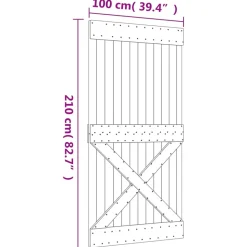 VIDAXL - Porte coulissante et kit de quincaillerie 100x210 cm pin massif