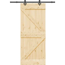 VIDAXL - Porte coulissante et kit de quincaillerie 85x210 cm pin massif