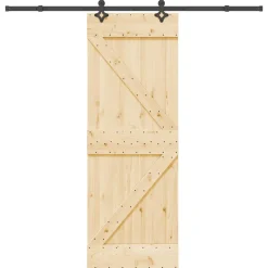 VIDAXL - Porte coulissante et kit de quincaillerie 70x210 cm pin massif