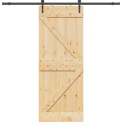 VIDAXL - Porte coulissante et kit de quincaillerie 80x210 cm pin massif