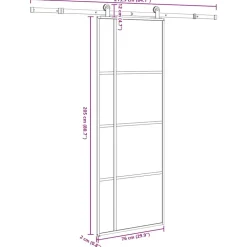 VIDAXL - Porte coulissante avec kit de quincaillerie 76x205 cm verre esg