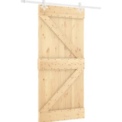 VIDAXL - Porte coulissante et kit de quincaillerie 100x210 cm pin massif