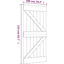 VIDAXL - Porte coulissante et kit de quincaillerie 100x210 cm pin massif