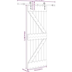 VIDAXL - Porte coulissante et kit de quincaillerie 70x210 cm pin massif