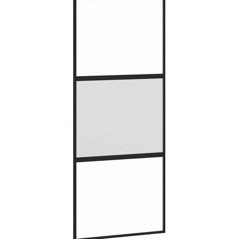 VIDAXL - Porte coulissante kit de quincaillerie trempé verre aluminium