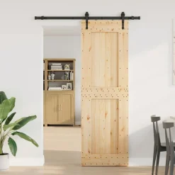 VIDAXL - Porte coulissante et kit de quincaillerie 70x210 cm pin massif
