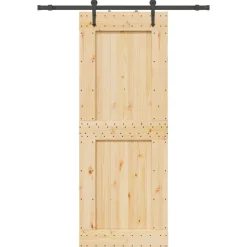 VIDAXL - Porte coulissante et kit de quincaillerie 85x210 cm pin massif