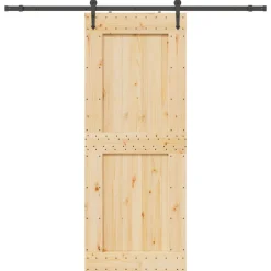 VIDAXL - Porte coulissante et kit de quincaillerie 90x210 cm pin massif