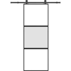 VIDAXL - Porte coulissante kit de quincaillerie trempé verre aluminium