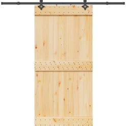 VIDAXL - Porte coulissante et kit de quincaillerie 100x210 cm pin massif