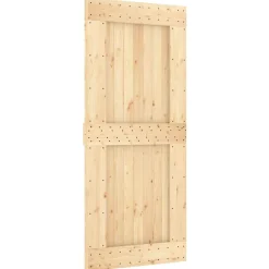 VIDAXL - Porte coulissante et kit de quincaillerie 90x210 cm pin massif