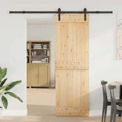 VIDAXL - Porte coulissante et kit de quincaillerie 70x210 cm pin massif