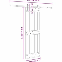 VIDAXL - Porte coulissante et kit de quincaillerie 70x210 cm pin massif