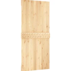 VIDAXL - Porte coulissante et kit de quincaillerie 95x210 cm pin massif