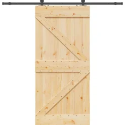 VIDAXL - Porte coulissante et kit de quincaillerie 100x210 cm pin massif