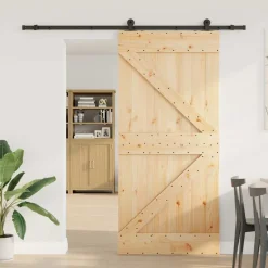 VIDAXL - Porte coulissante et kit de quincaillerie 100x210 cm pin massif