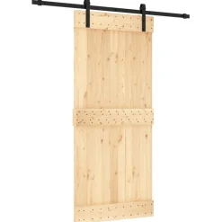 VIDAXL - Porte coulissante et kit de quincaillerie 90x210 cm pin massif