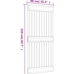 VIDAXL - Porte coulissante et kit de quincaillerie 90x210 cm pin massif