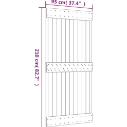 VIDAXL - Porte coulissante et kit de quincaillerie 95x210 cm pin massif