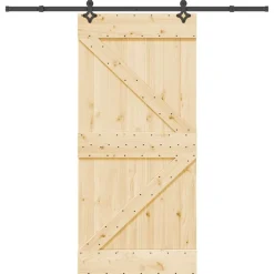 VIDAXL - Porte coulissante et kit de quincaillerie 95x210 cm pin massif