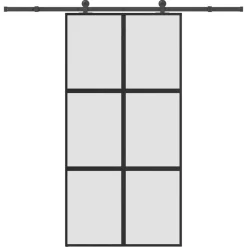 VIDAXL - Porte coulissante kit de quincaillerie trempé verre aluminium