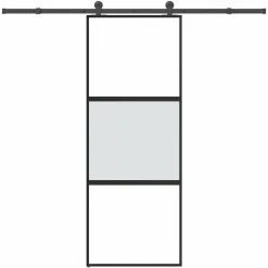 VIDAXL - Porte coulissante kit de quincaillerie trempé verre aluminium