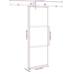 VIDAXL - Porte coulissante kit de quincaillerie trempé verre aluminium