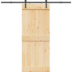 VIDAXL - Porte coulissante et kit de quincaillerie 85x210 cm pin massif