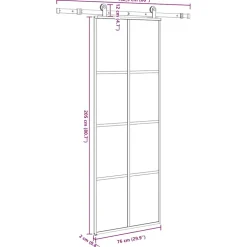 VIDAXL - Porte coulissante avec kit de quincaillerie 76x205 cm verre esg