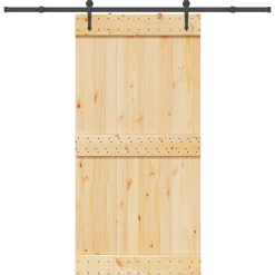 VIDAXL - Porte coulissante et kit de quincaillerie 100x210 cm pin massif