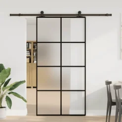 VIDAXL - Porte coulissante et kit de quincaillerie 102,5x205cm verre esg
