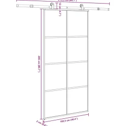 VIDAXL - Porte coulissante et kit de quincaillerie 102,5x205cm verre esg