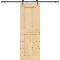 VIDAXL - Porte coulissante et kit de quincaillerie 80x210 cm pin massif