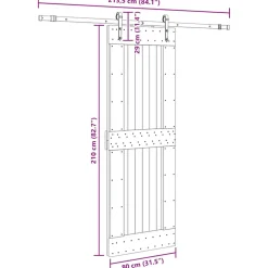 VIDAXL - Porte coulissante et kit de quincaillerie 80x210 cm pin massif