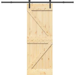 VIDAXL - Porte coulissante et kit de quincaillerie 70x210 cm pin massif