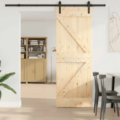 VIDAXL - Porte coulissante et kit de quincaillerie 70x210 cm pin massif