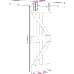 VIDAXL - Porte coulissante et kit de quincaillerie 70x210 cm pin massif