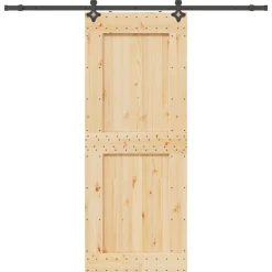 VIDAXL - Porte coulissante et kit de quincaillerie 90x210 cm pin massif