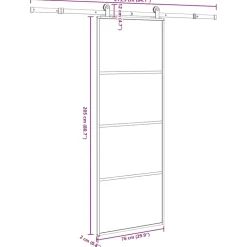 VIDAXL - Porte coulissante avec kit de quincaillerie 76x205 cm verre esg